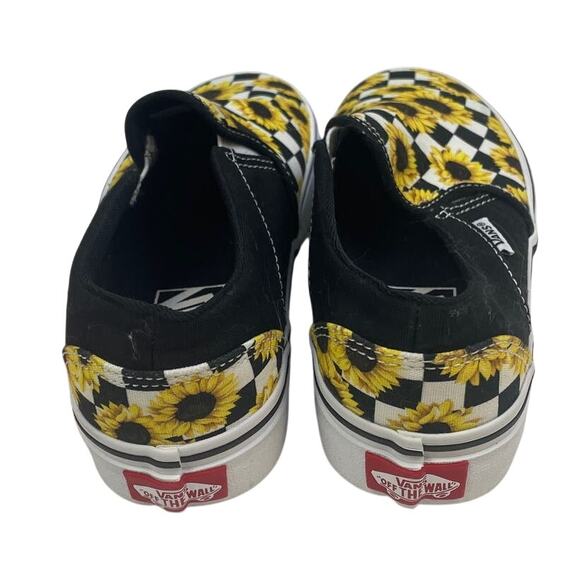 New In Box Vans Womens Size 5 Asher Sunflower Checker Slip On Loafer Shoes - Picture 4 of 8